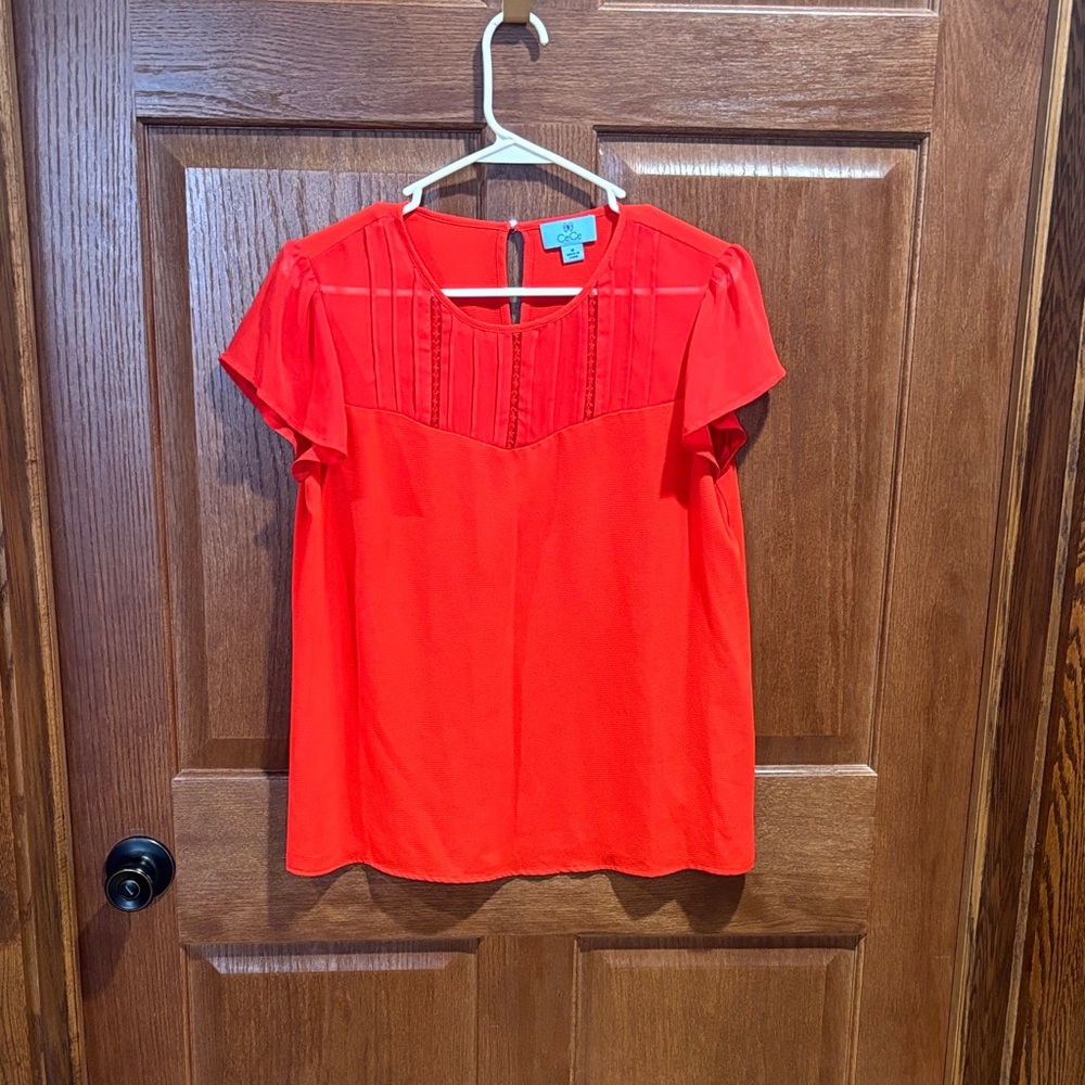 CeCe Bright Red Blouse